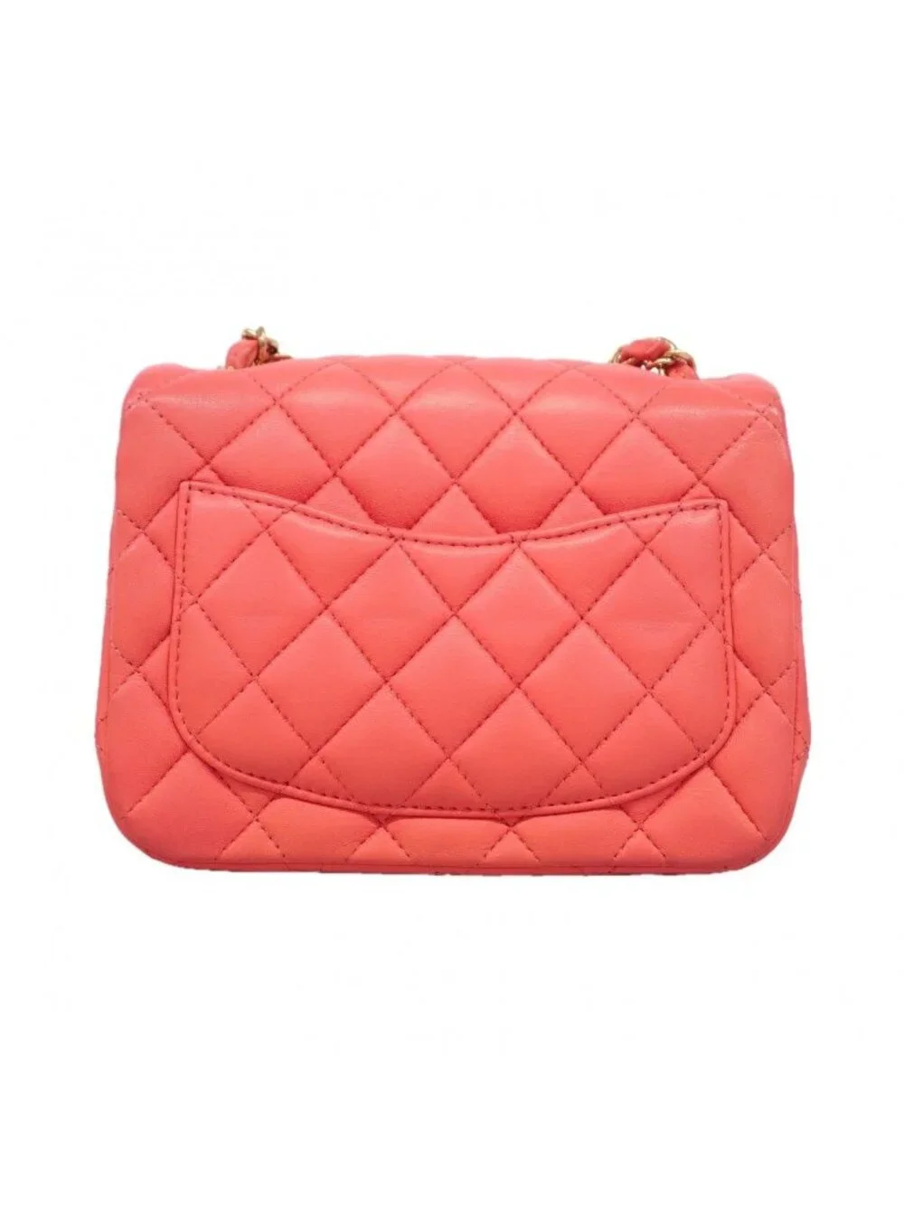 Chanel Shoulder Bag Mini Quilted Lambskin Pink Champagne Gold